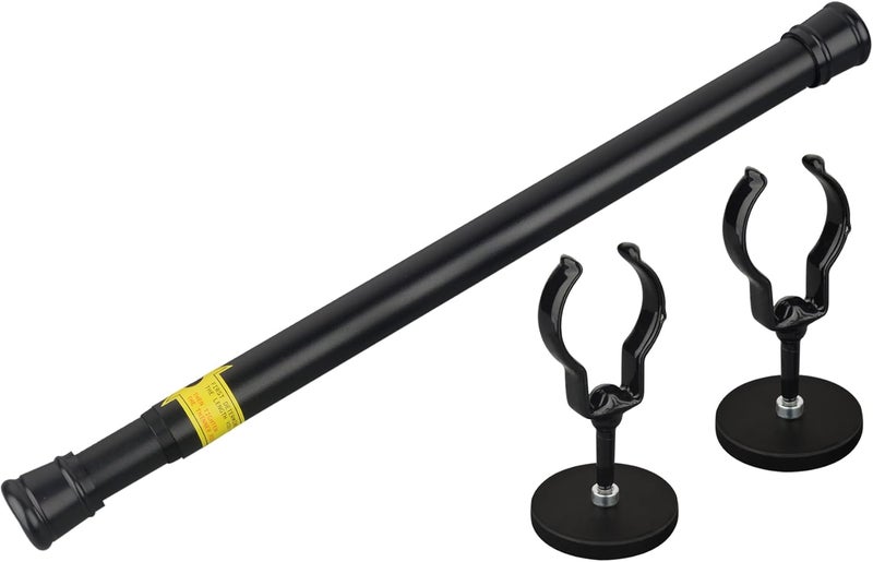 MUTUACTOR Magnetic Curtain Rod for Door,Heavy Duty Door Curtain Rods for Metal Doors 13” to 26”,No Drilling Adjustable Window Curtain Rods Universal Y-Clamp Magnetic Holders - Image 1